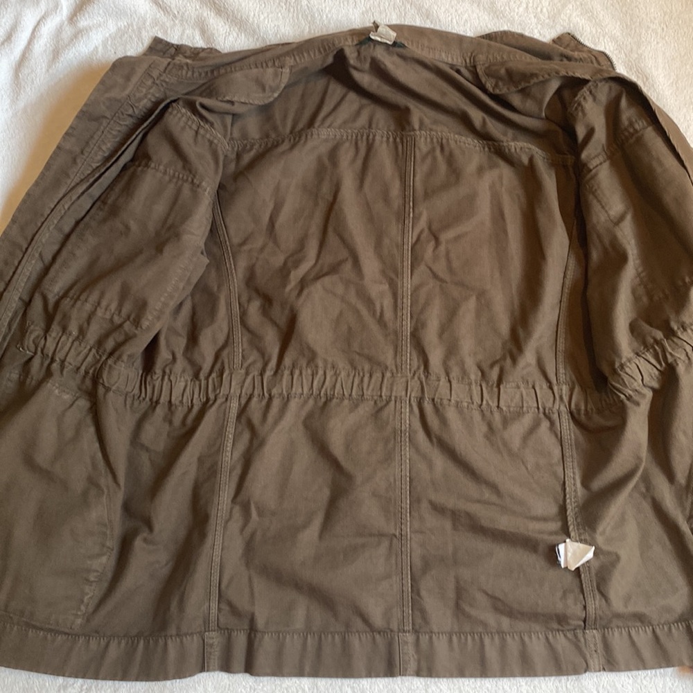 J Crew olive green brown military field jacket 100% cotton Size S EUC - Picture 8 of 10